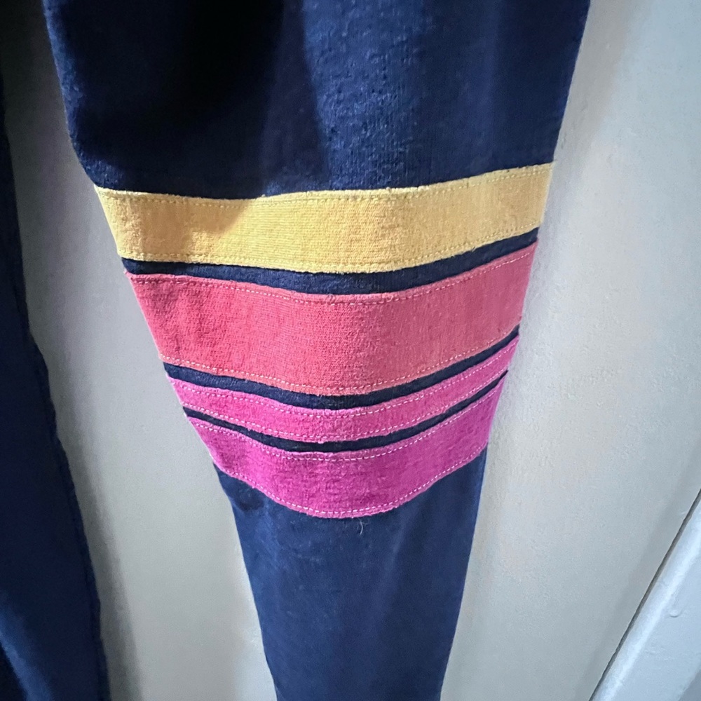 Aviator Nation Joggers with Colorful Pink and Yellow Stripes Navy Medium EUC - Picture 7 of 9